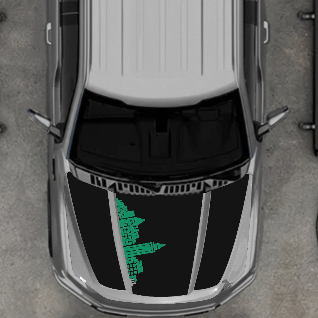 Hood Panel Decal/Sticker - Halifax Skyline Graphic Kit - For Ford F-150 2020-2026 - Premium Vinyl