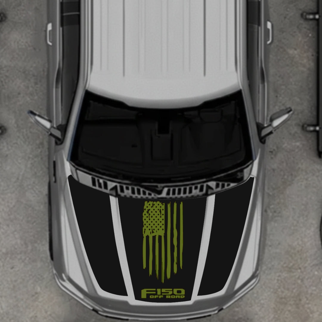 Hood Panel Decal/Sticker - USA Style 11 Graphic Kit - For Ford F-150 2020-2026 - Premium Vinyl