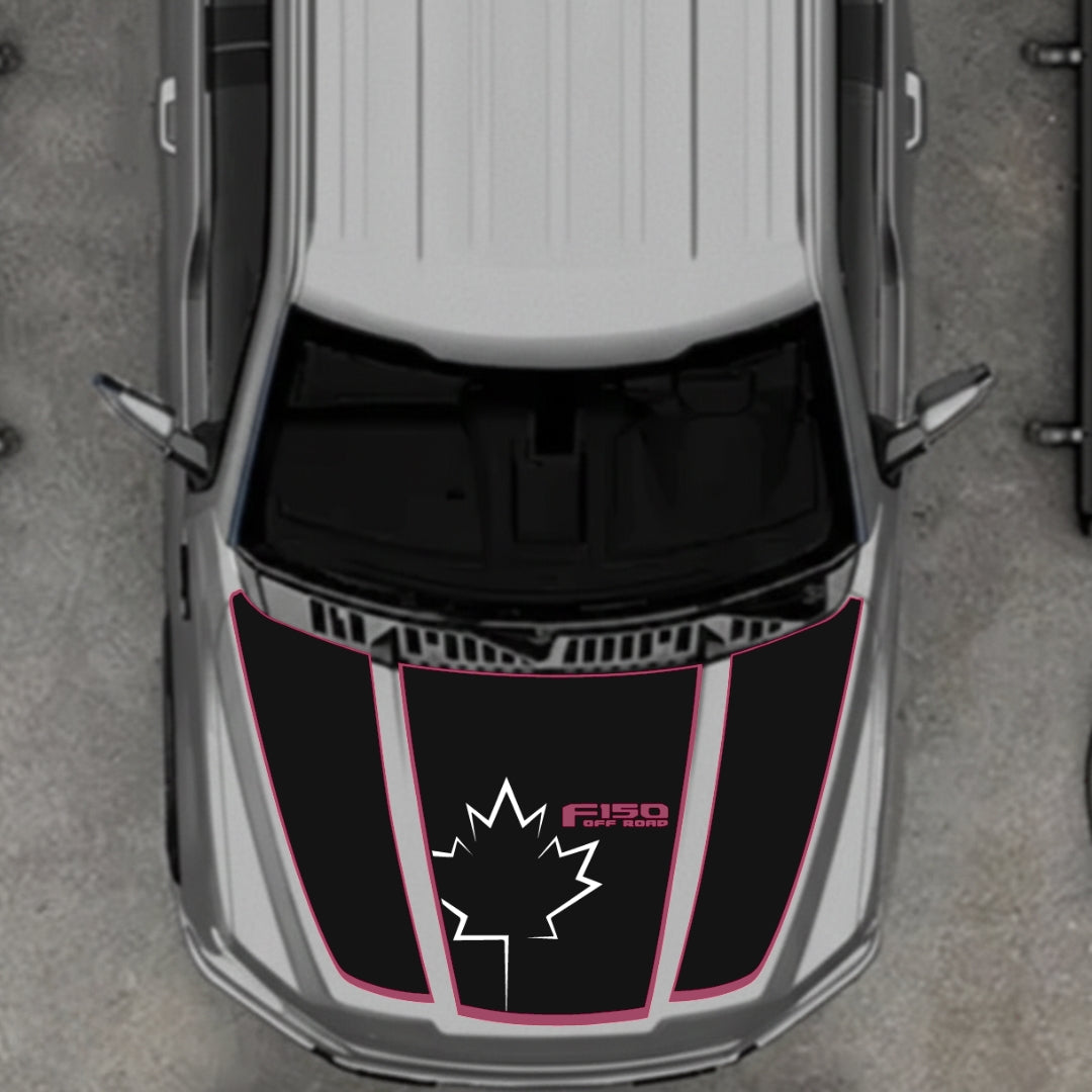 Hood Panel Decal/Sticker - Canada Style 3 Graphic Kit - For Ford F-150 2020-2026 - Premium Vinyl