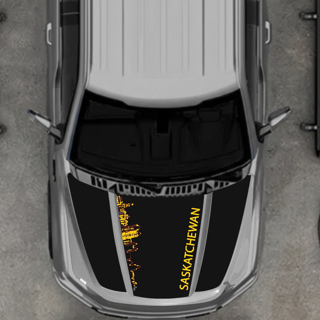 Hood Panel Decal/Sticker - Saskatchewan Skyline Graphic Kit - For Ford F-150 2020-2026 - Premium Vinyl