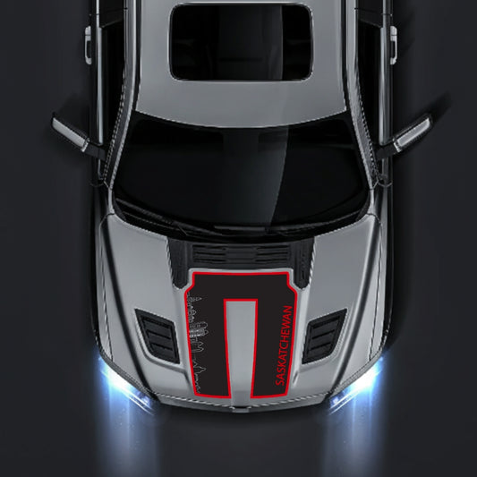 Performance Hood Panel Decal/Sticker - Saskatchewan Skyline - Cut - Border Graphic Kit - For Dodge RAM 1500 2019-2025 - Premium Vinyl