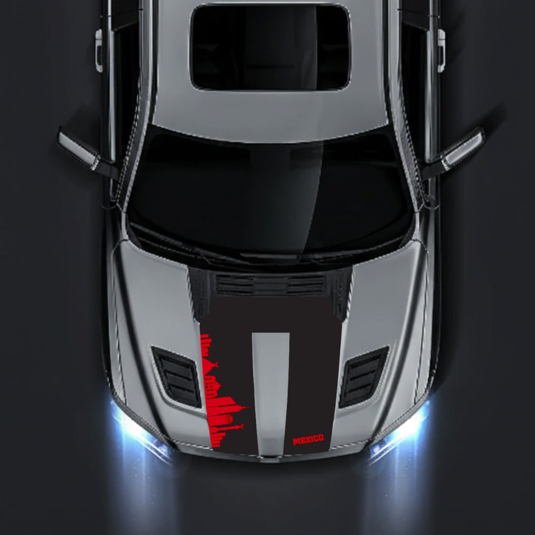 Performance Hood Panel Decal/Sticker - Mexico Skyline Graphic Kit - For Dodge RAM 1500 2019-2025 - Premium Vinyl