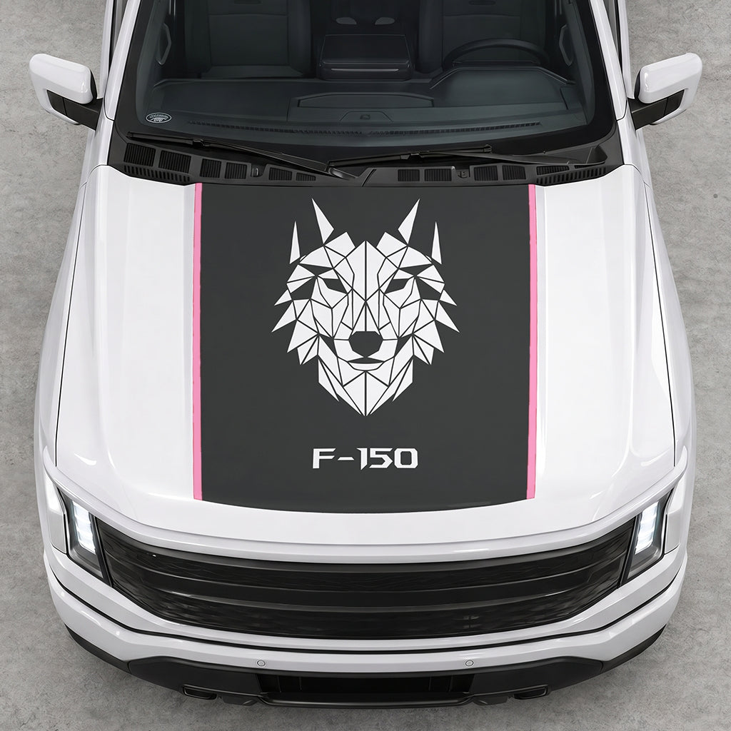 Hood Panel Decal/Sticker - Wolf Head Graphic Decal Graphic Kit - For Ford F-150 2015-2020 - Premium Vinyl
