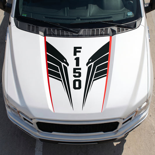 Hood Panel Decal/Sticker - Twin Eagle Wings Graphic Decal Graphic Kit - For Ford F-150 2015-2020 - Premium Vinyl