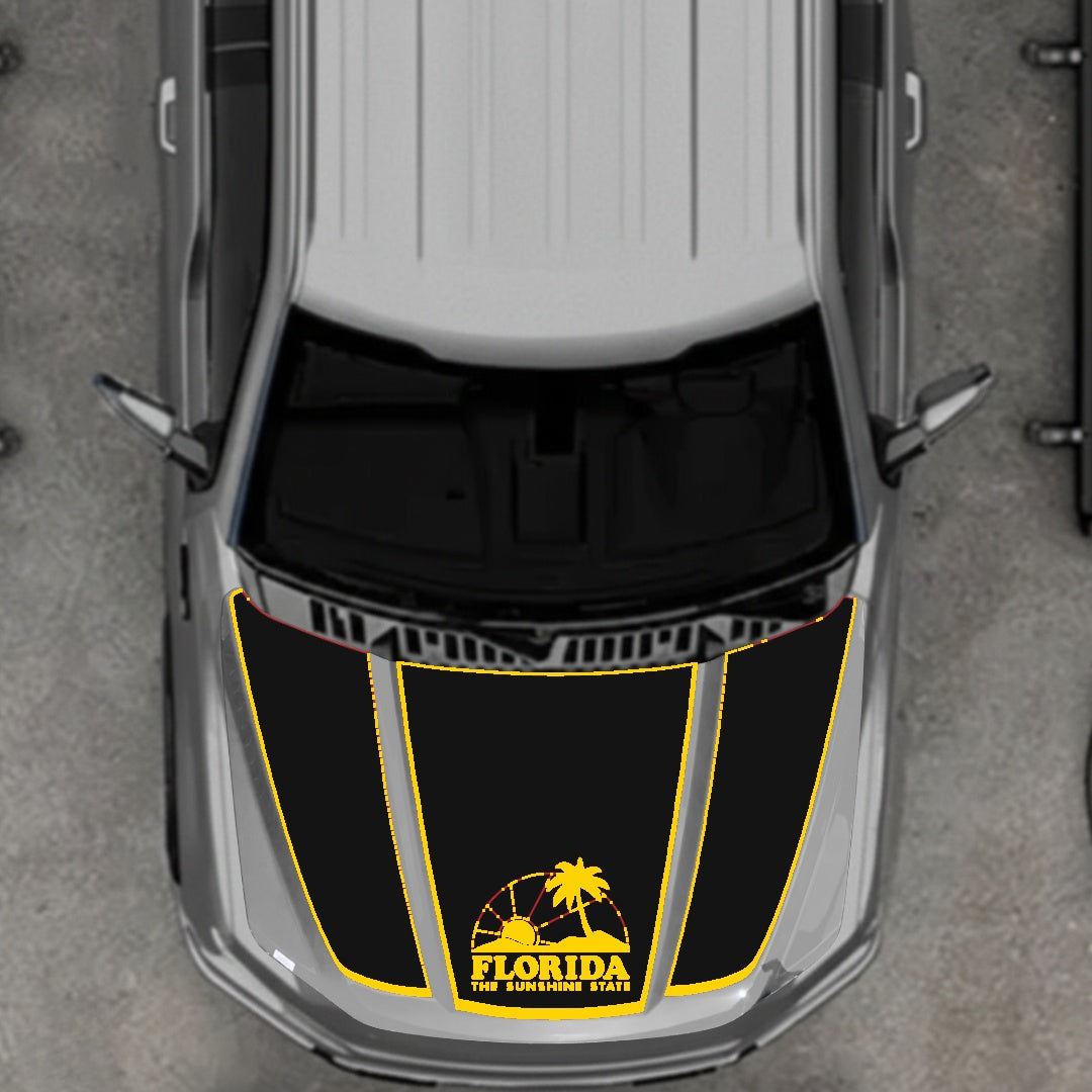 Hood Panel Decal/Sticker - Flordia - Border Graphic Kit - For Ford F-150 2020-2026 - Premium Vinyl