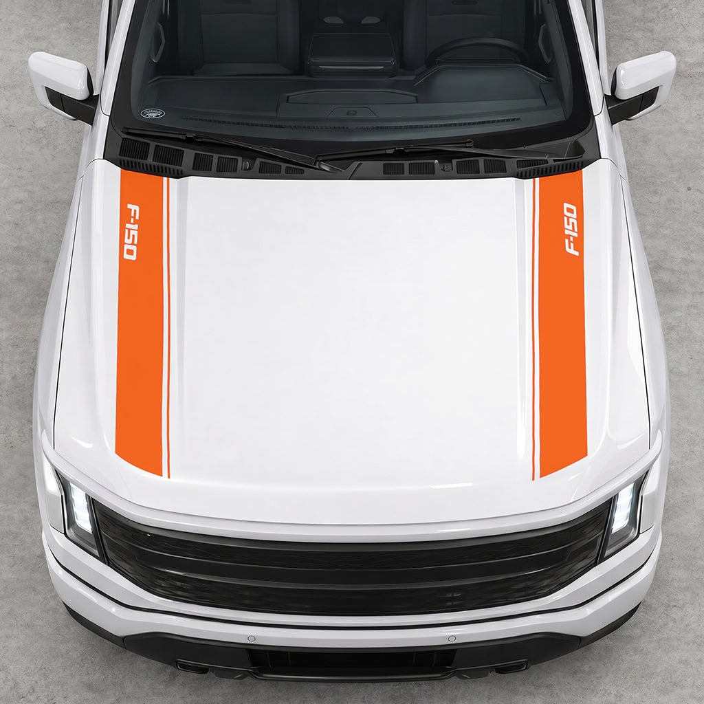 Hood Panel Decal/Sticker - Double Side Solid F150 Graphic Decal Graphic Kit - For Ford F-150 2015-2020 - Premium Vinyl