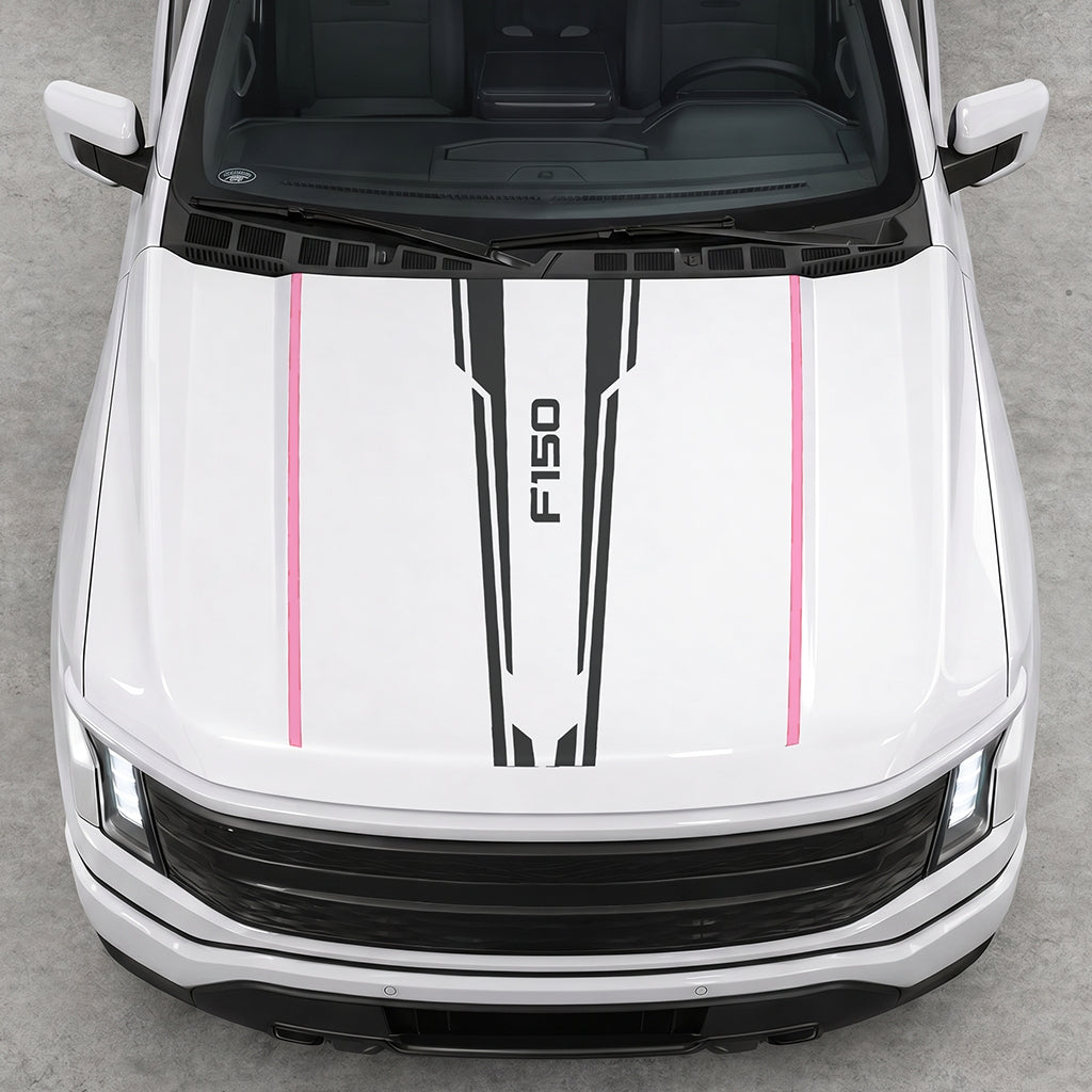 Hood Panel Decal/Sticker - Speed Graphic Decal Graphic Kit - For Ford F-150 2015-2020 - Premium Vinyl