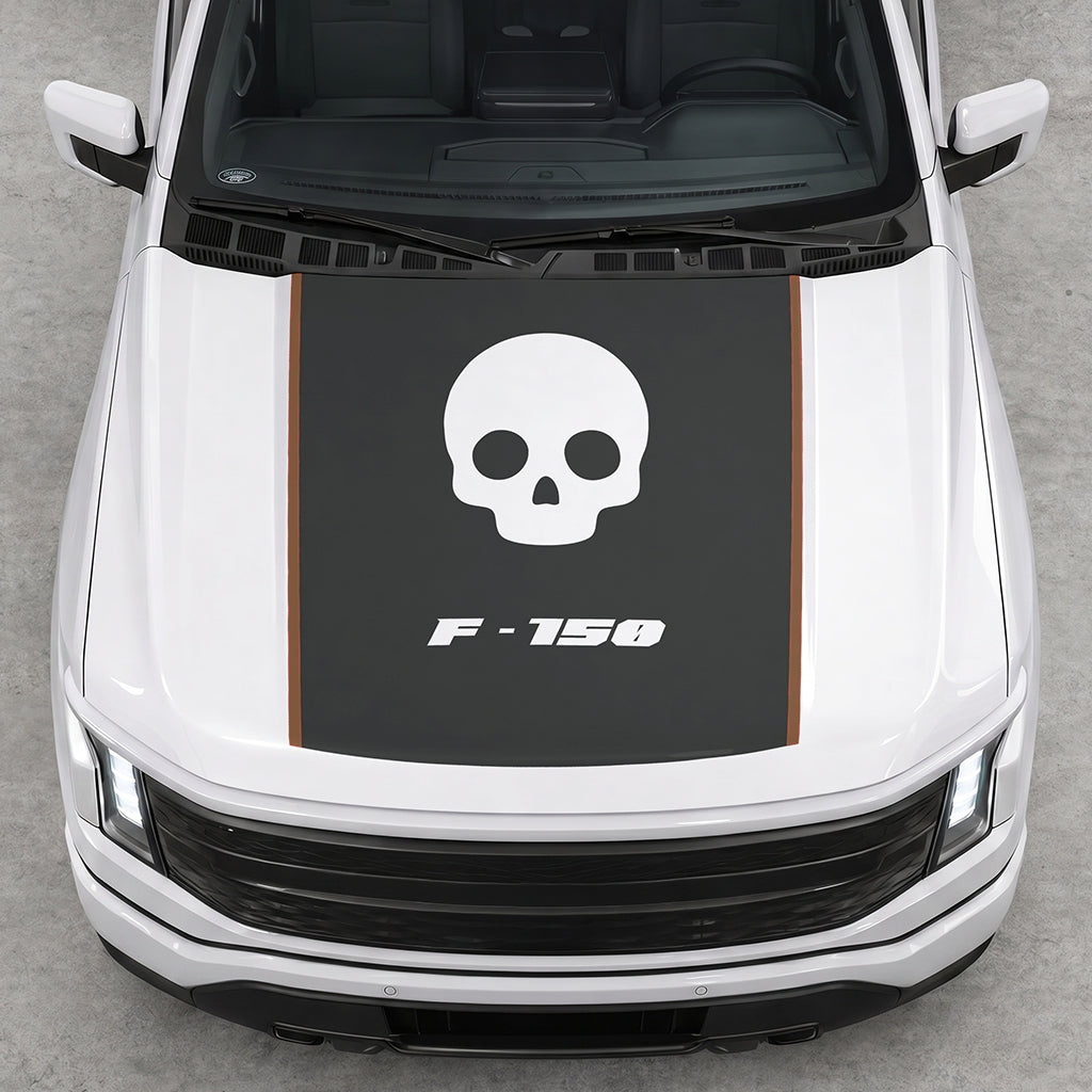 Hood Panel Decal/Sticker - Skull Graphic Decal Graphic Kit - For Ford F-150 2015-2020 - Premium Vinyl