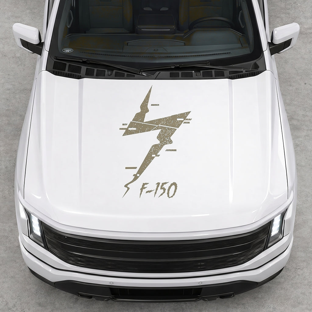 Hood Panel Decal/Sticker - Cut Electric F150 Graphic Decal Graphic Kit - For FORD F-150 2015-2020 - Premium Vinyl