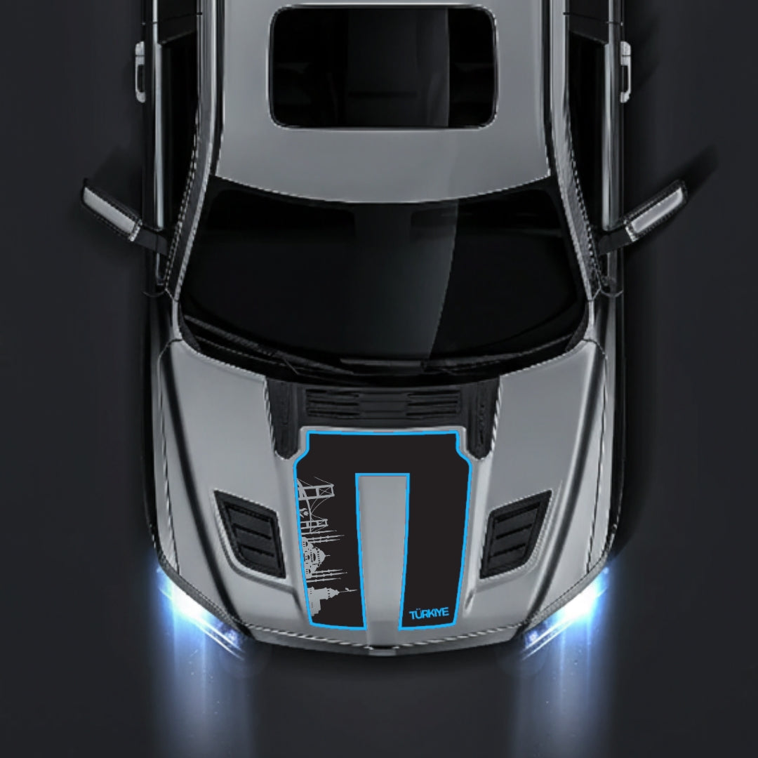 Hood Panel Decal/Sticker - Turkey Skyline - Cut - Border Graphic Kit - For Dodge RAM 1500 2019-2025 - Premium Vinyl
