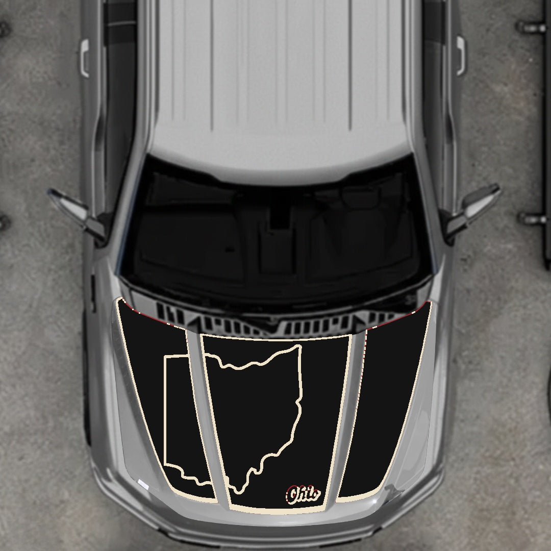 Hood Panel Decal/Sticker - Ohio - Border Graphic Kit - For Ford F-150 2020-2026 - Premium Vinyl