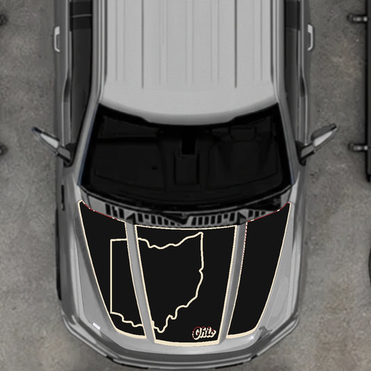 Hood Panel Decal/Sticker - Ohio - Border Graphic Kit - For Ford F-150 2020-2026 - Premium Vinyl