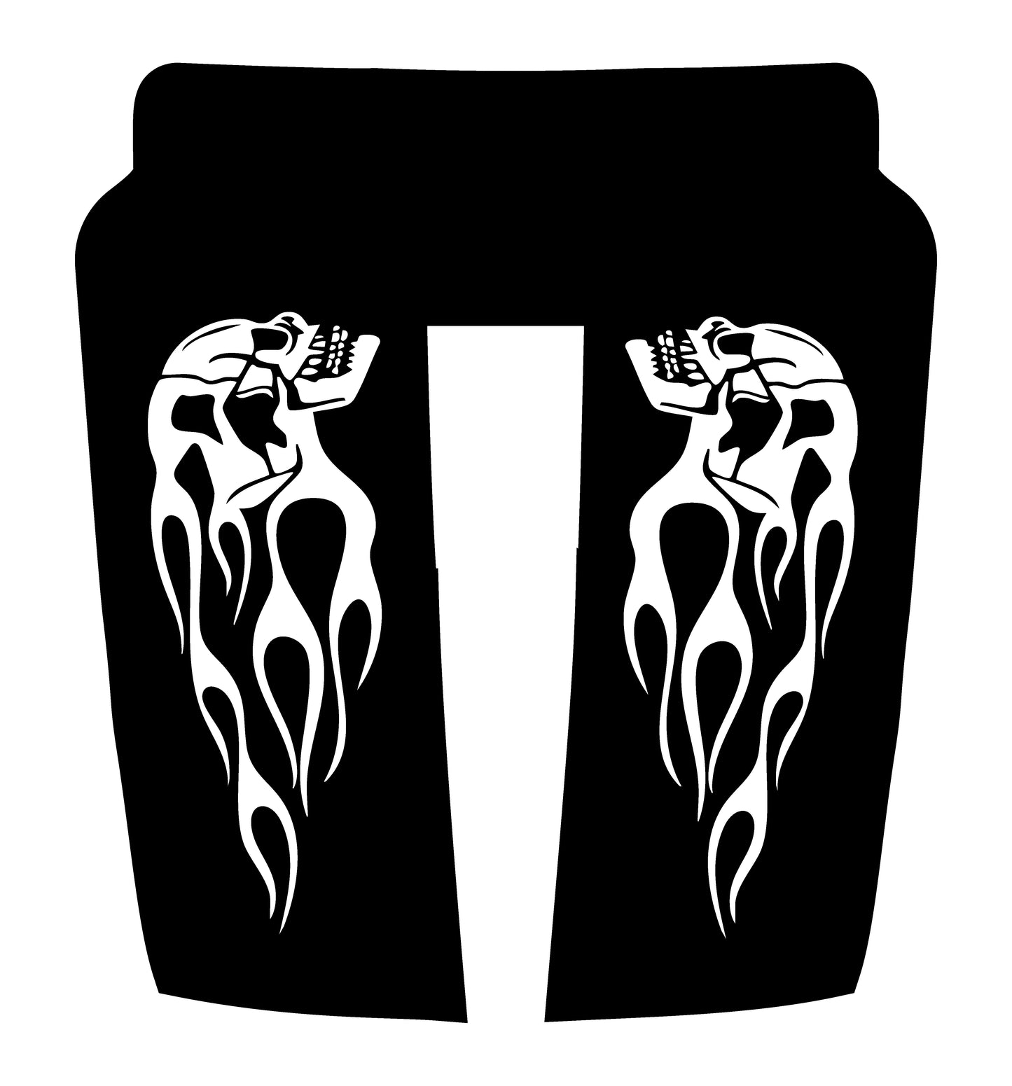 Hood Panel Decal/Sticker - Fiery Skulls Custom U-Shape Graphic Kit - For Dodge Ram 2019-2025 - Premium Vinyl