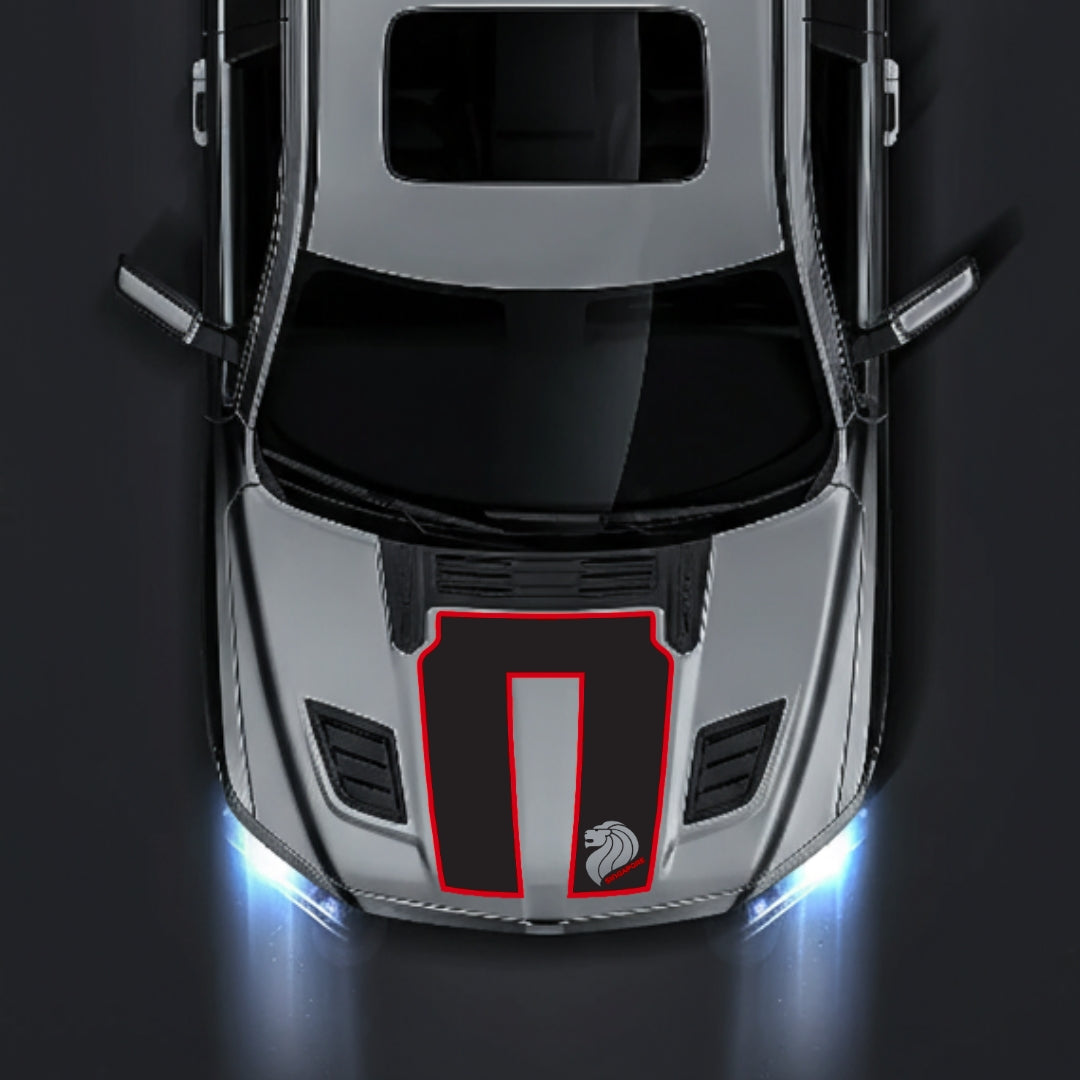 Performance Hood Panel Decal/Sticker - Singapore - Cut - Border Graphic Kit - For Dodge RAM 1500 2019-2025 - Premium Vinyl