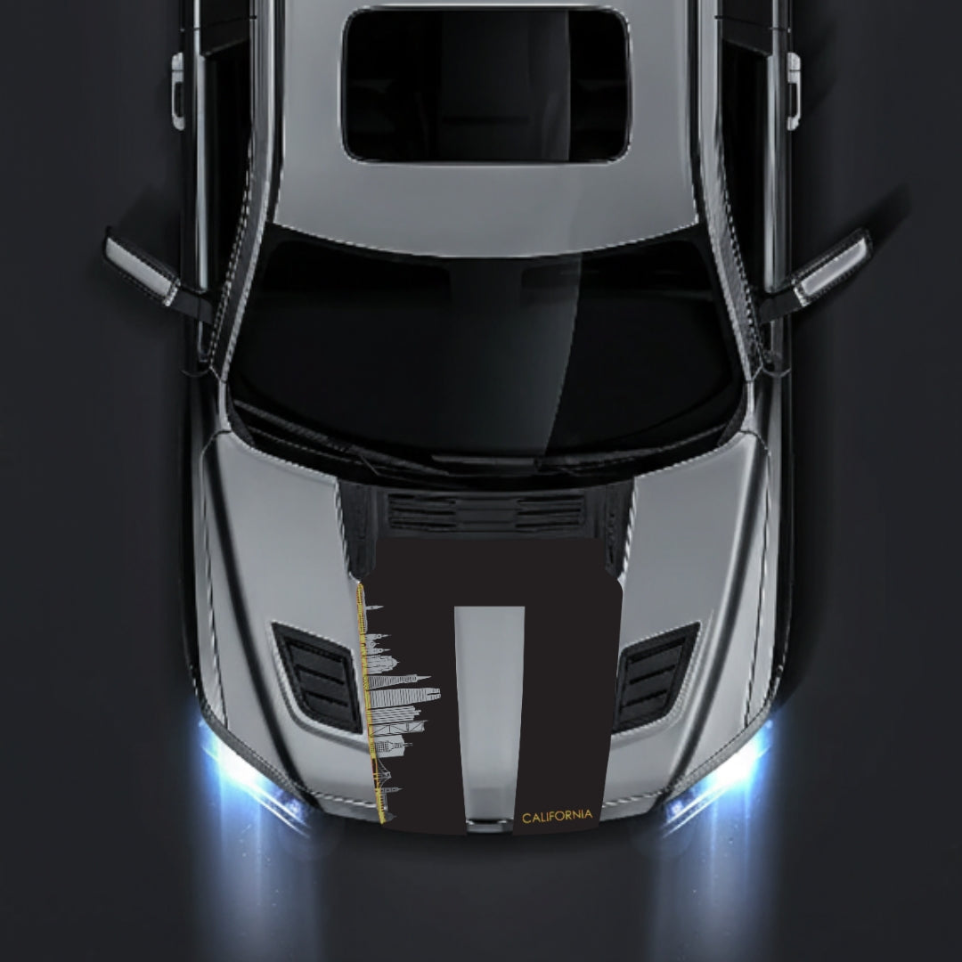 Hood Panel Decal/Sticker - California Skyline - Cut - Border Graphic Kit - For Dodge RAM 1500 2019-2025 - Premium Vinyl