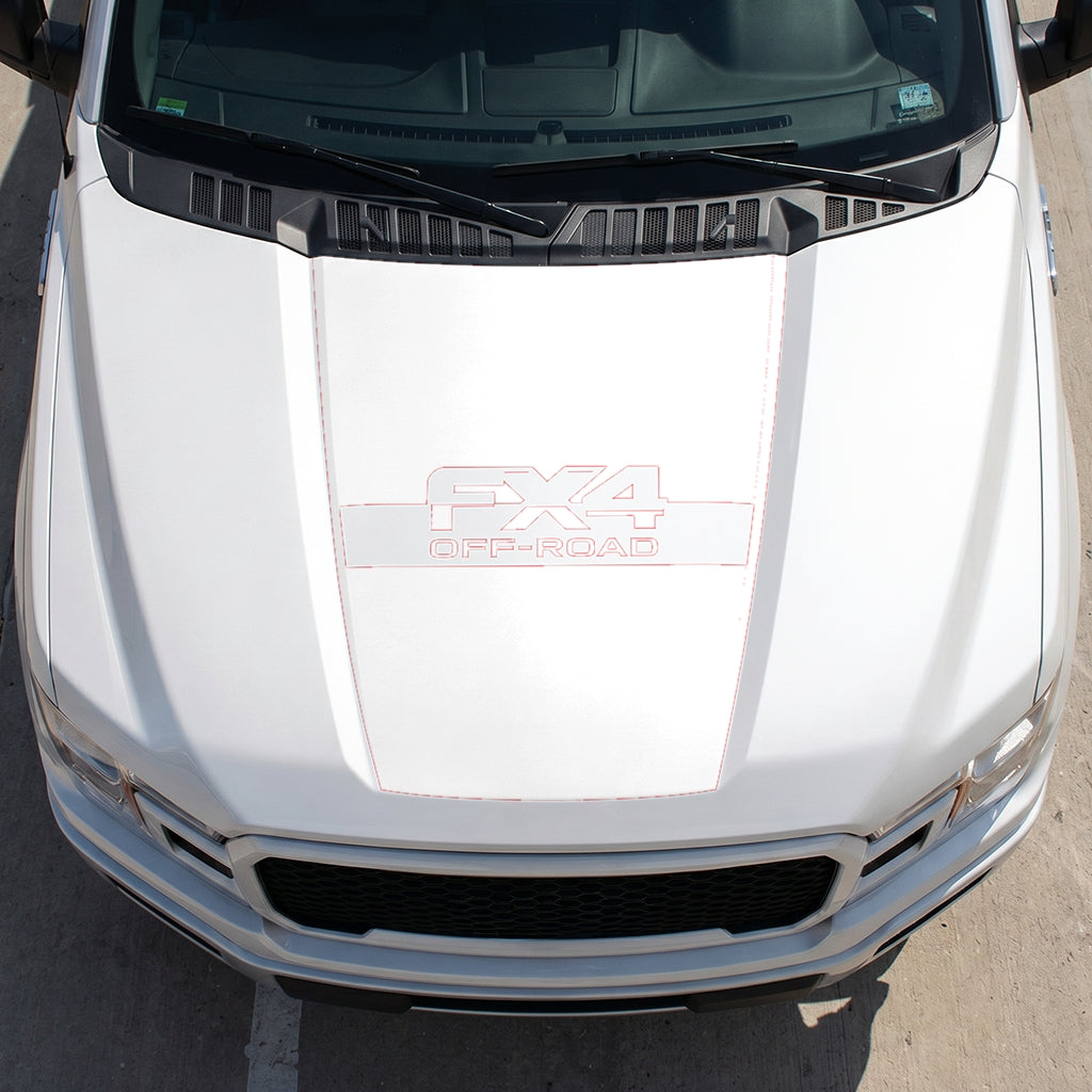 Hood Panel Decal/Sticker - Solid FX4 Graphic Decal Graphic Kit - For Ford F-150 2015-2020 - Premium Vinyl