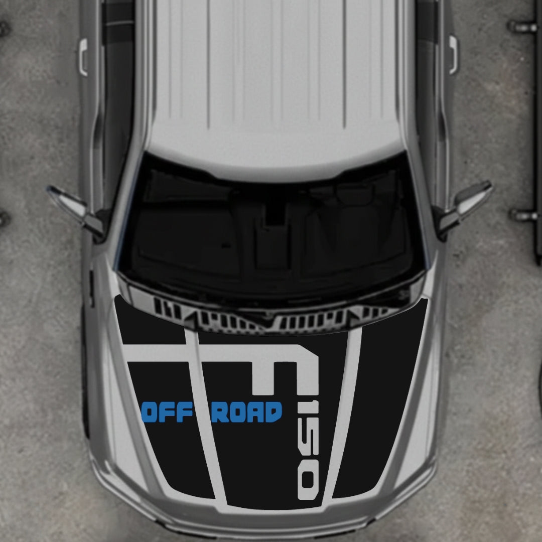 Hood Panel Decal/Sticker - Style 7 - Cut Graphic Kit - For Ford F-150 2020-2026 - Premium Vinyl