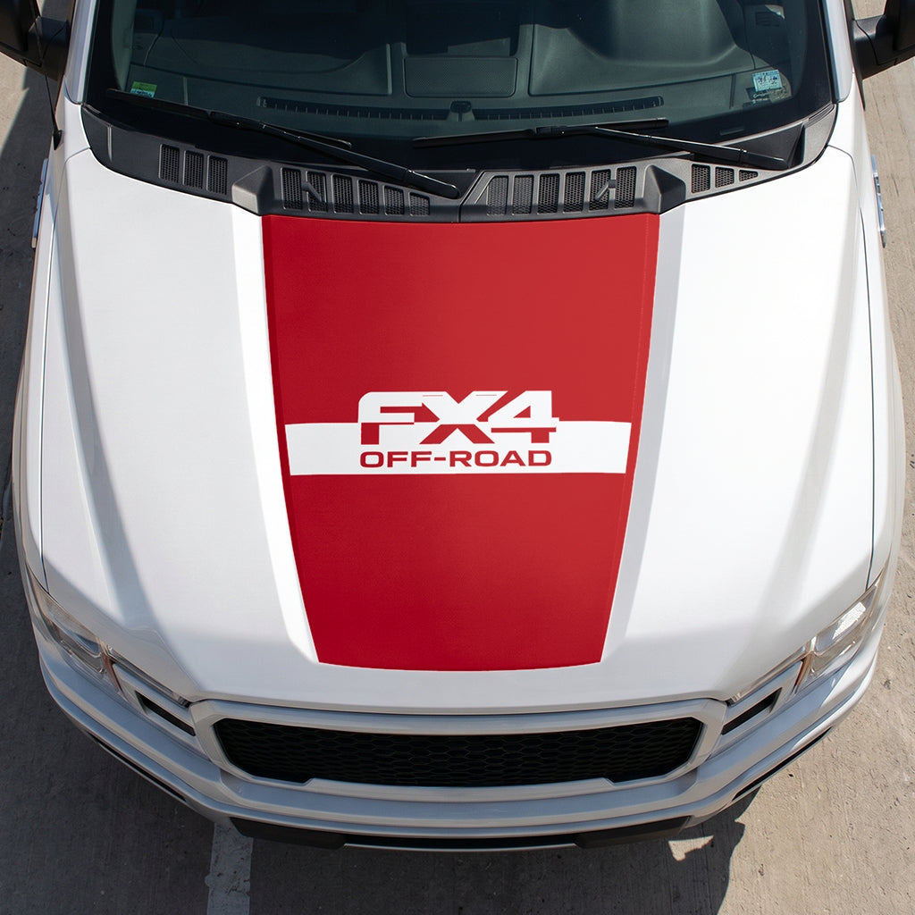 Hood Panel Decal/Sticker - Solid FX4 Graphic Decal Graphic Kit - For Ford F-150 2015-2020 - Premium Vinyl