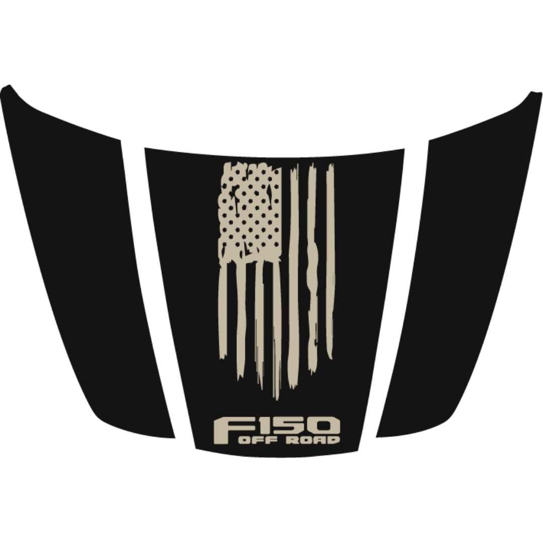 Hood Panel Decal/Sticker - USA Style 11 Graphic Kit - For Ford F-150 2020-2026 - Premium Vinyl