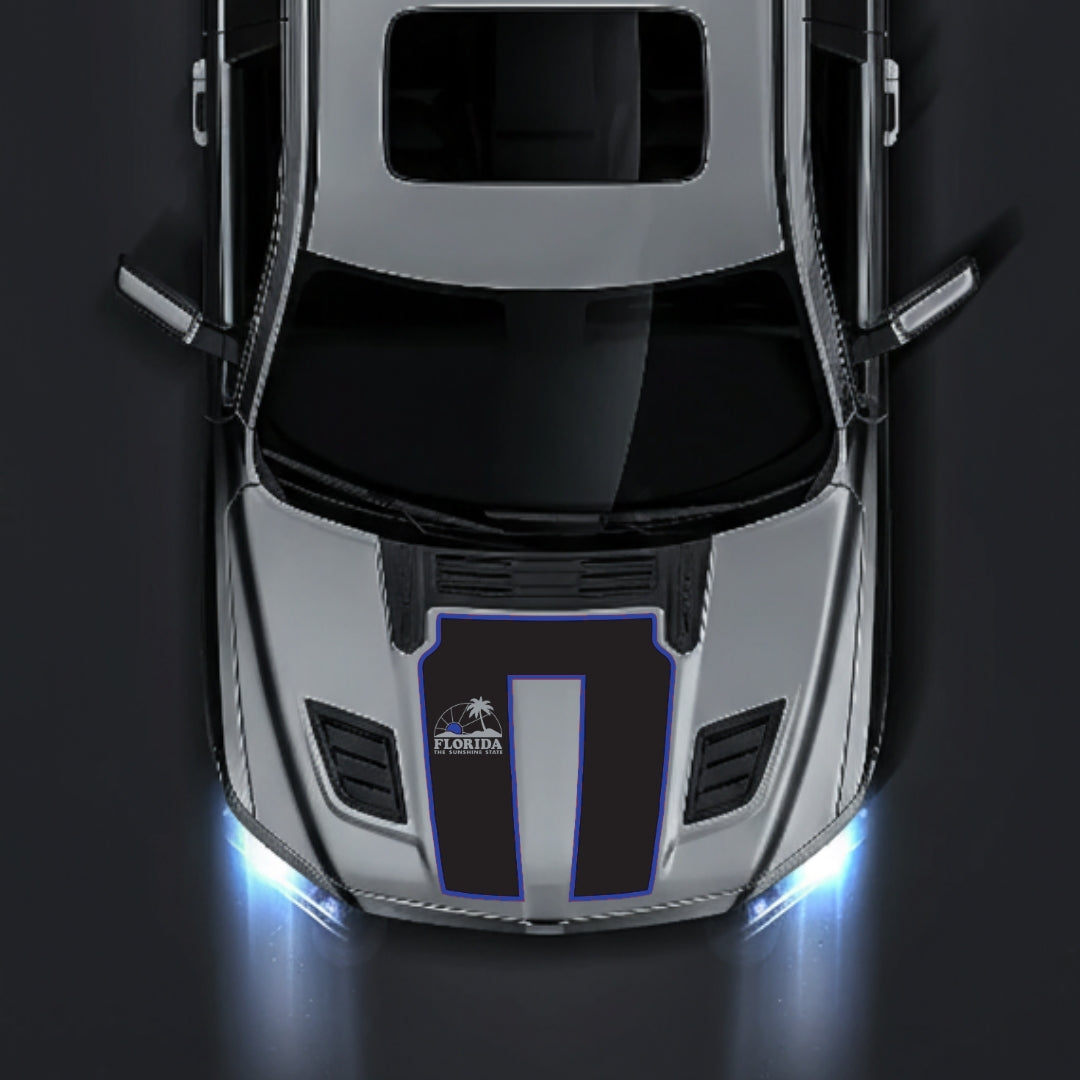 Hood Panel Decal/Sticker - Florida - Cut - Border Graphic Kit - For Dodge RAM 1500 2019-2025 - Premium Vinyl