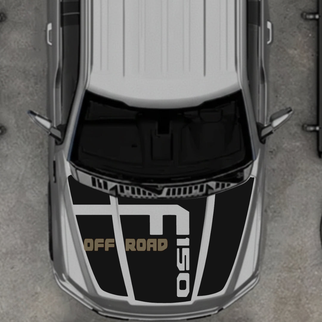 Hood Panel Decal/Sticker - Style 7 - Cut Graphic Kit - For Ford F-150 2020-2026 - Premium Vinyl