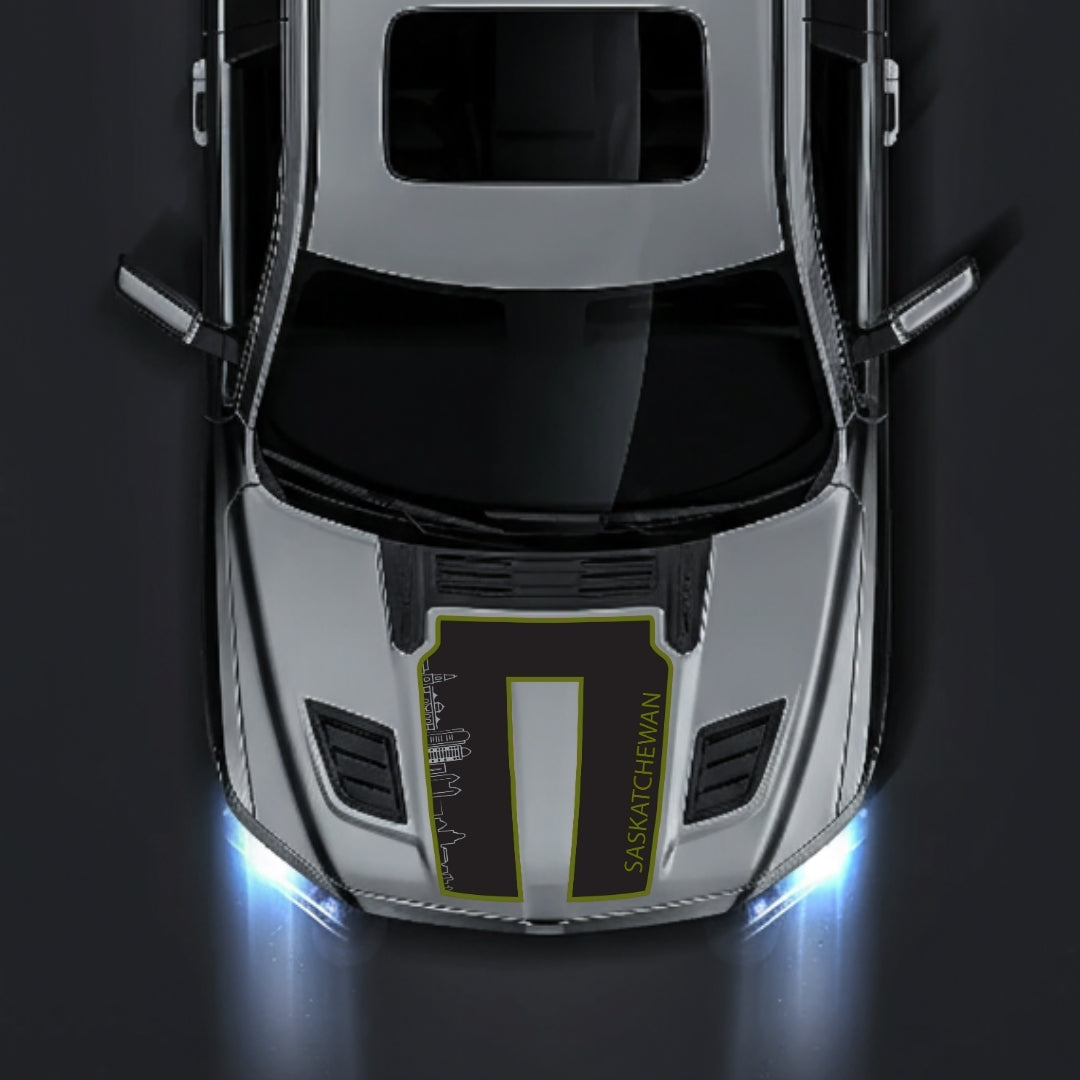 Performance Hood Panel Decal/Sticker - Saskatchewan Skyline - Cut - Border Graphic Kit - For Dodge RAM 1500 2019-2025 - Premium Vinyl