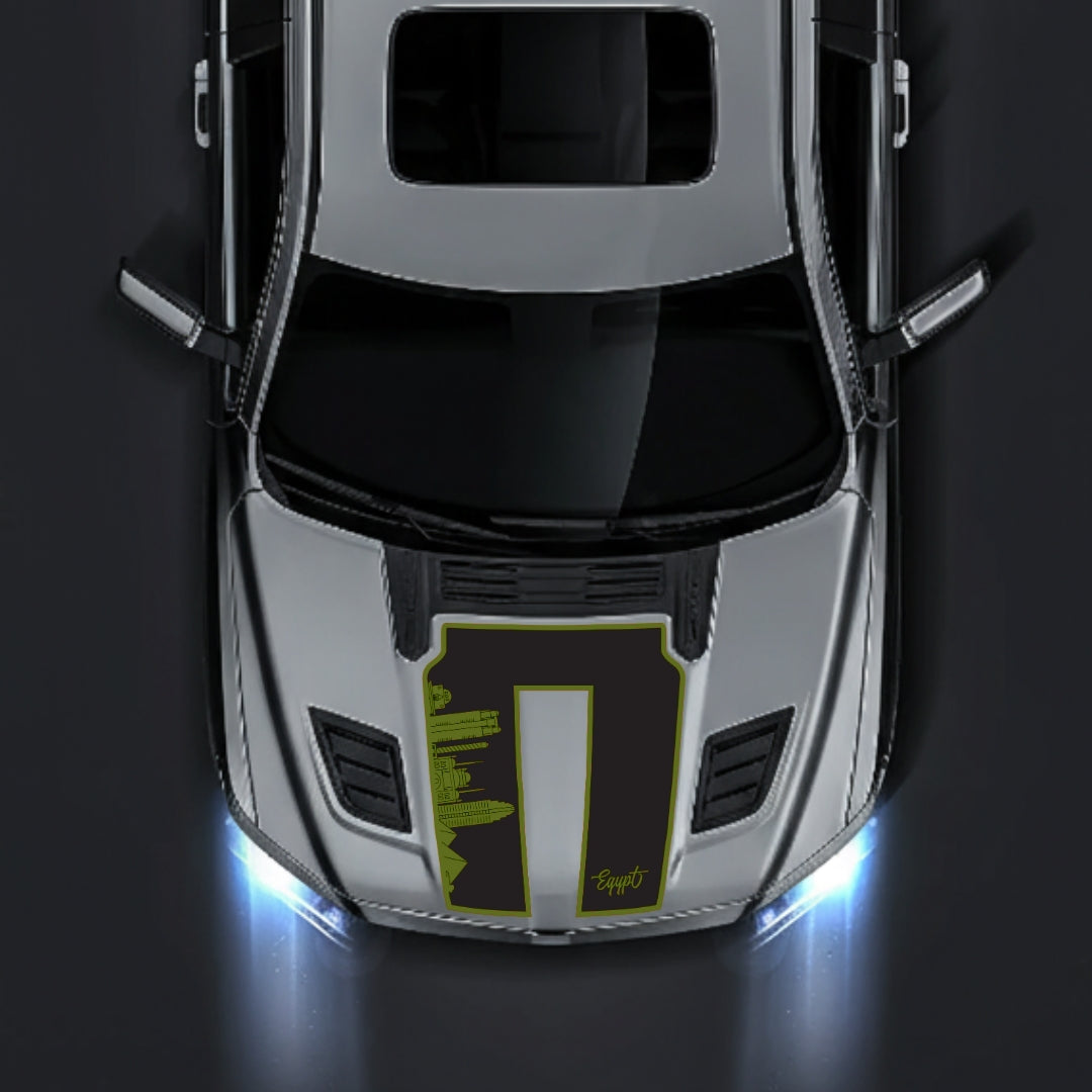 Performance Hood Panel Decal/Sticker - Egypt Skyline - Border Graphic Kit - For Dodge RAM 1500 2019-2025 - Premium Vinyl