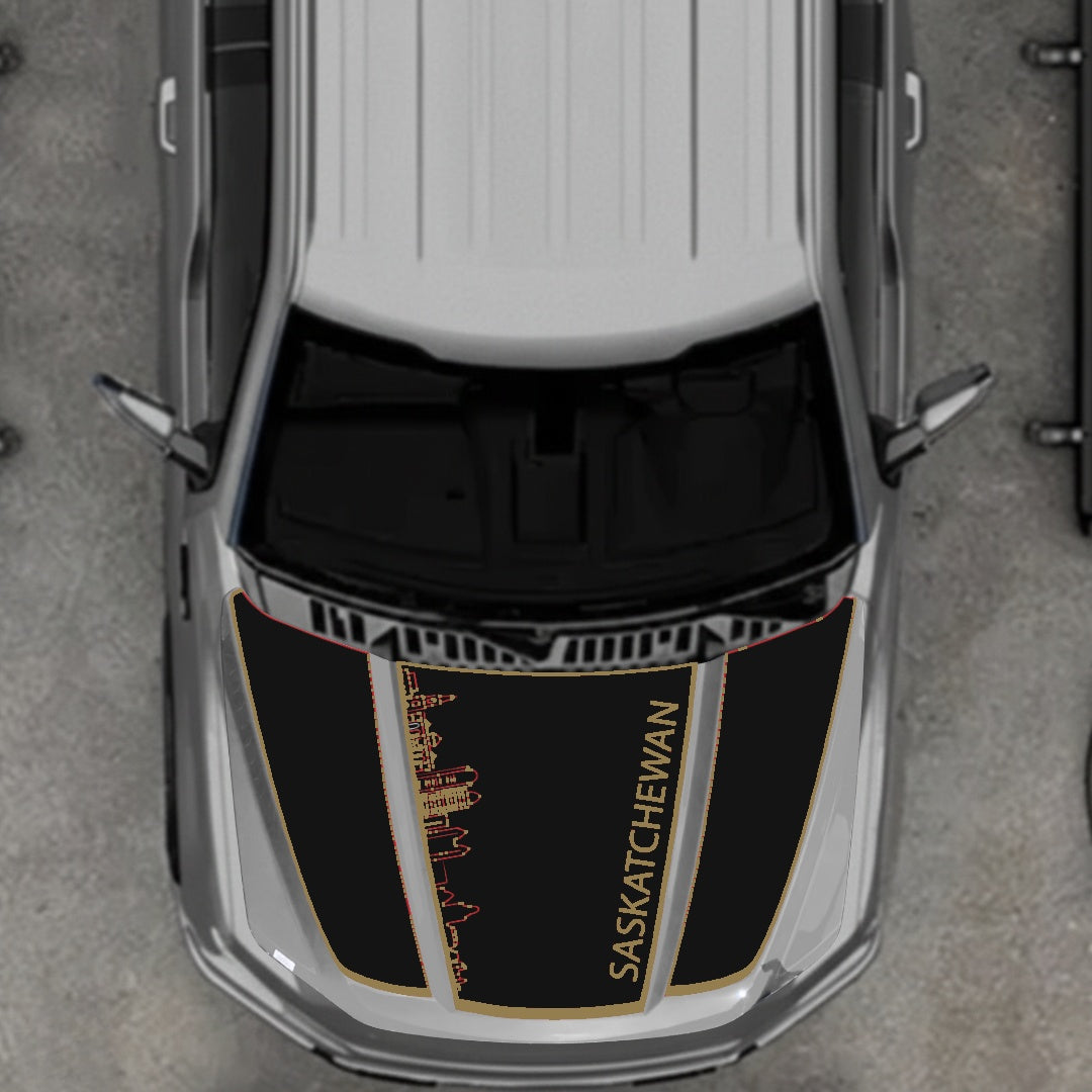 Hood Panel Decal/Sticker - Saskatchewan Skyline - Border Graphic Kit - For Ford F-150 2020-2026 - Premium Vinyl