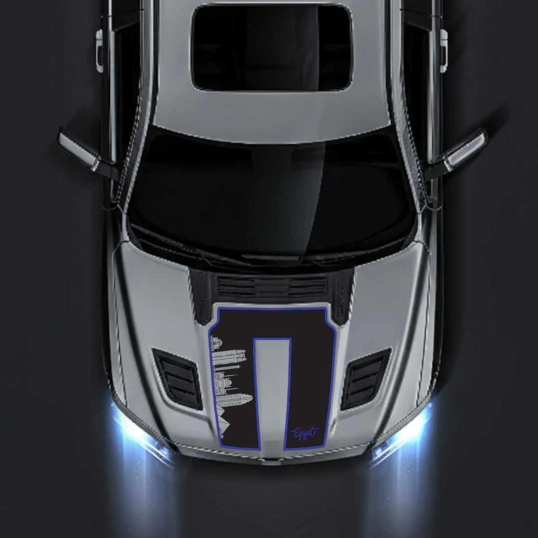 Hood Panel Decal/Sticker - Egypt Skyline - Cut - Border Graphic Kit - For Dodge RAM 1500 2019-2025 - Premium Vinyl