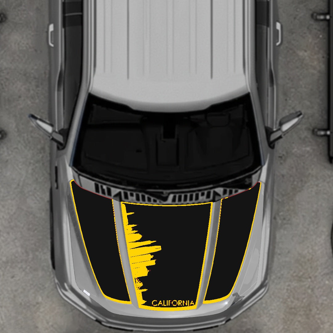 Hood Panel Decal/Sticker - California Skyline - Border Graphic Kit - For Ford F-150 2020-2026 - Premium Vinyl
