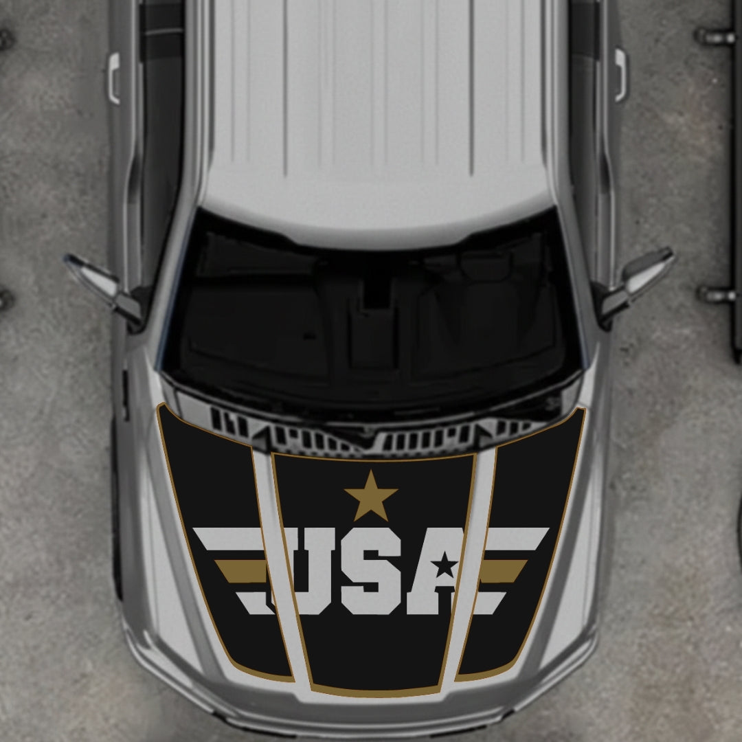 Hood Panel Decal/Sticker - USA Style 6 Graphic Kit - For Ford F-150 2020-2026 - Premium Vinyl