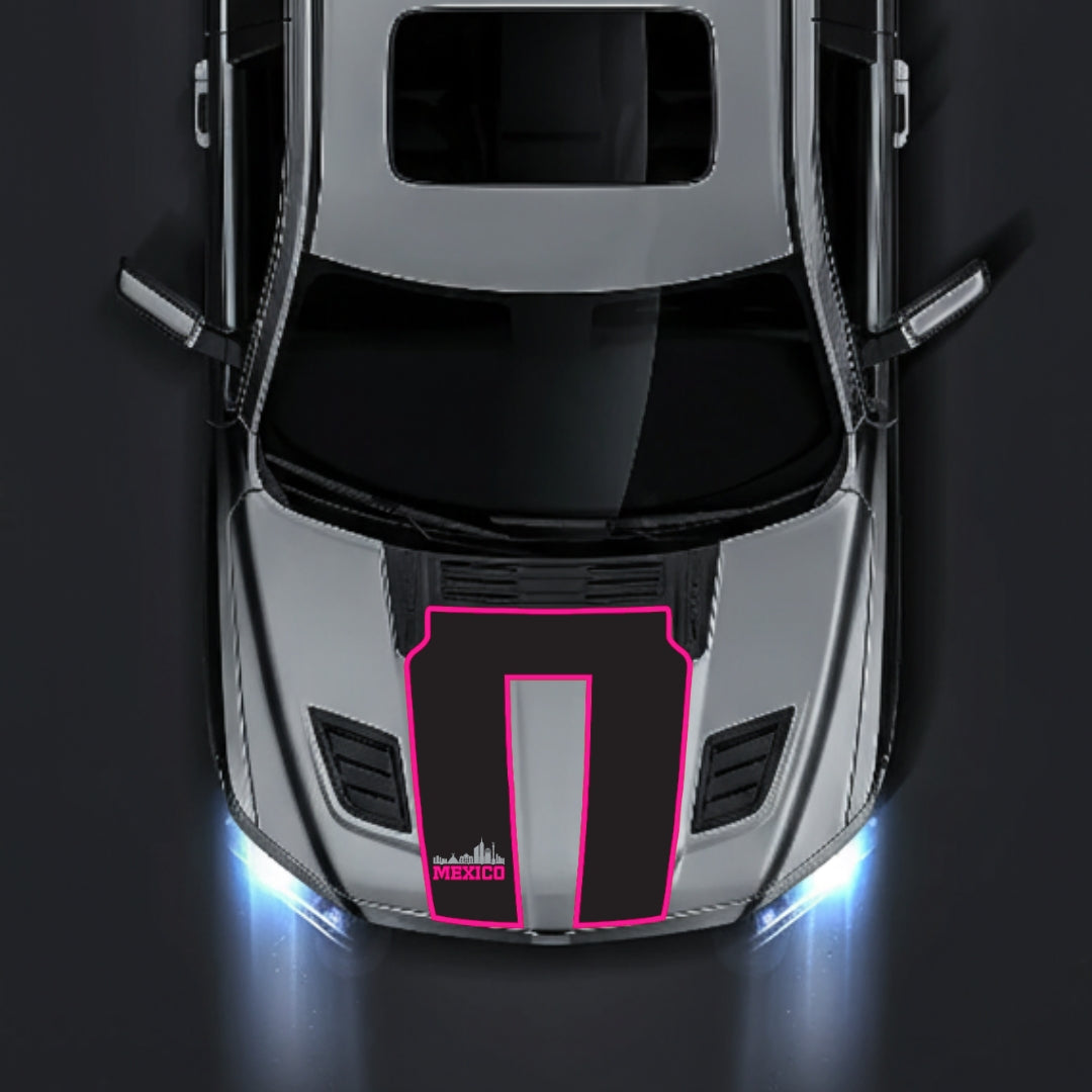 Hood Panel Decal/Sticker - Mexico - Cut - Border Graphic Kit - For Dodge RAM 1500 2019-2025 - Premium Vinyl