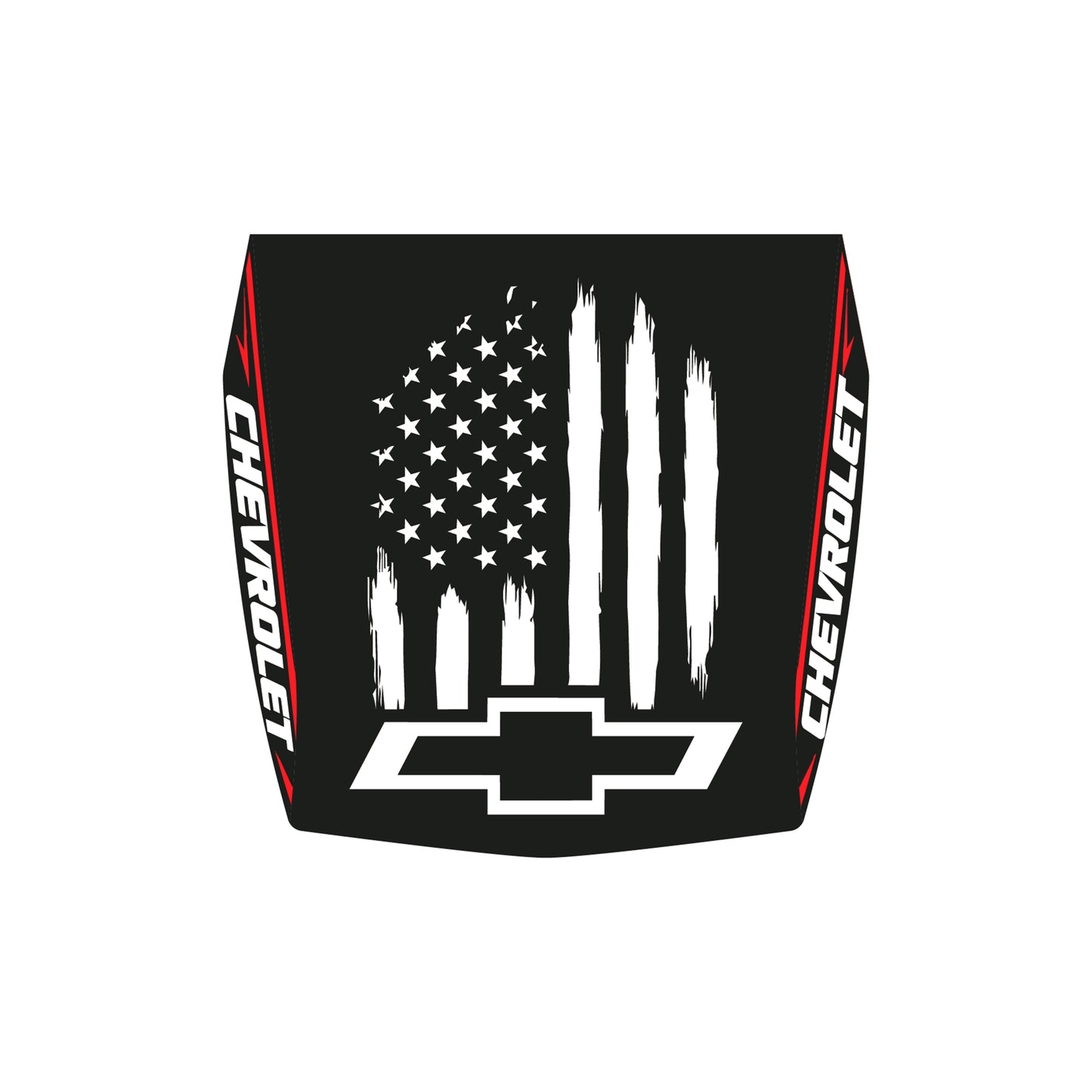 Hood Panel Decal/Sticker - American Flag Graphic Decal Graphic Kit - For Chevrolet Silverado 2019-2024 - Premium Vinyl