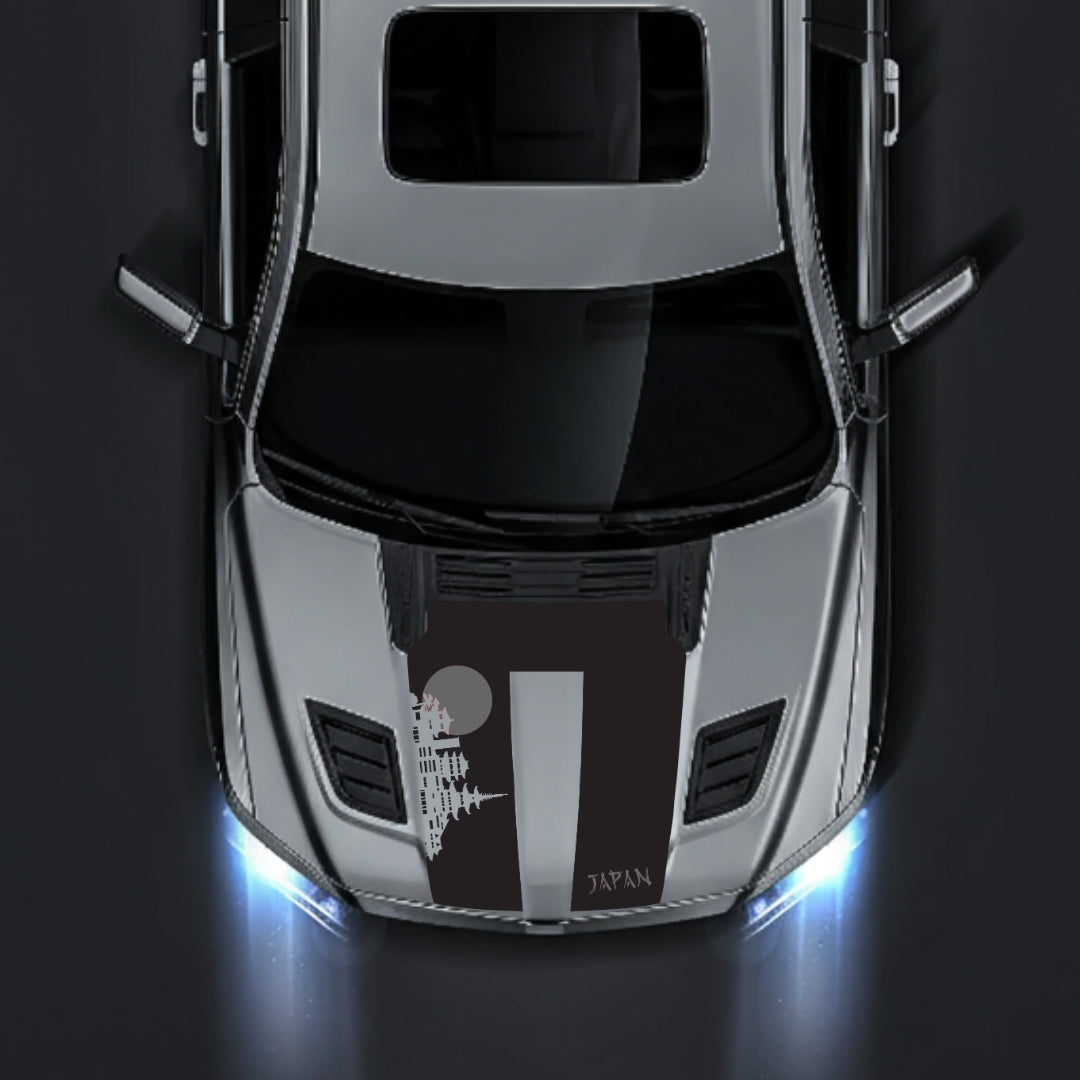 Performance Hood Panel Decal/Sticker - Japan Skyline - Cut Graphic Kit - For Dodge RAM 1500 2019-2025 - Premium Vinyl