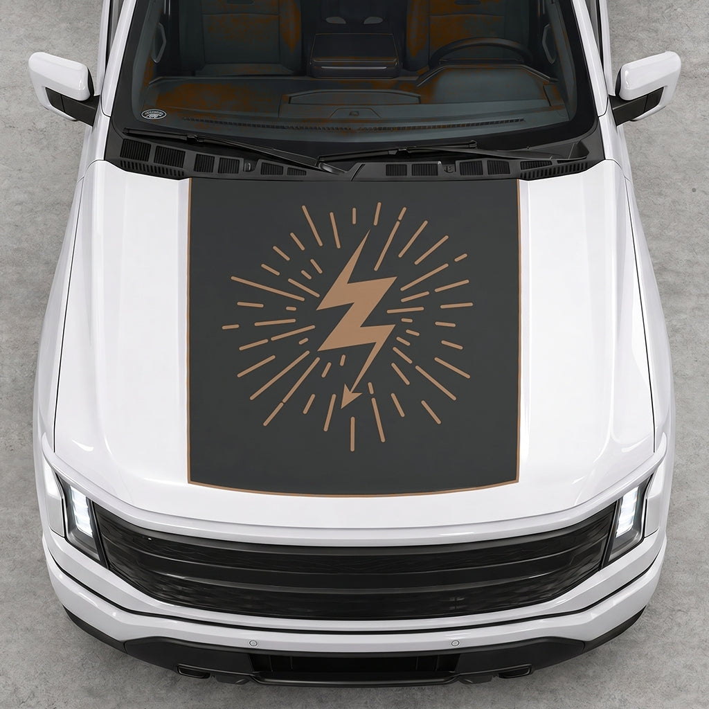 Hood Panel Decal/Sticker - Electric Splash Graphic Decal Graphic Kit - For FORD F-150 2015-2020 - Premium Vinyl