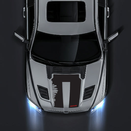 Hood Panel Decal/Sticker - Vancouver Skyline - Cut Graphic Kit - For Dodge RAM 1500 2019-2025 - Premium Vinyl