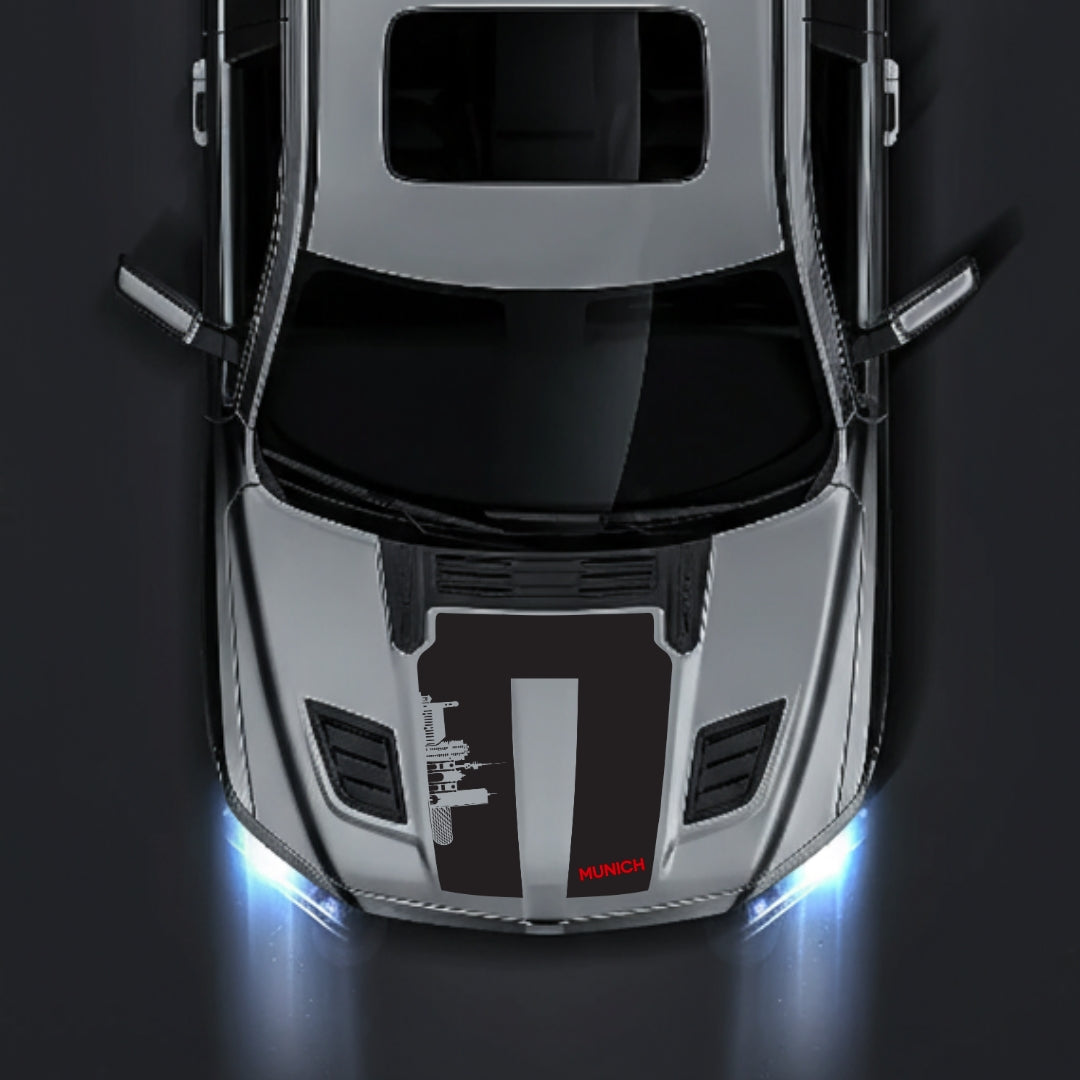 Performance Hood Panel Decal/Sticker - Munich Skyline - Cut Graphic Kit - For Dodge RAM 1500 2019-2025 - Premium Vinyl