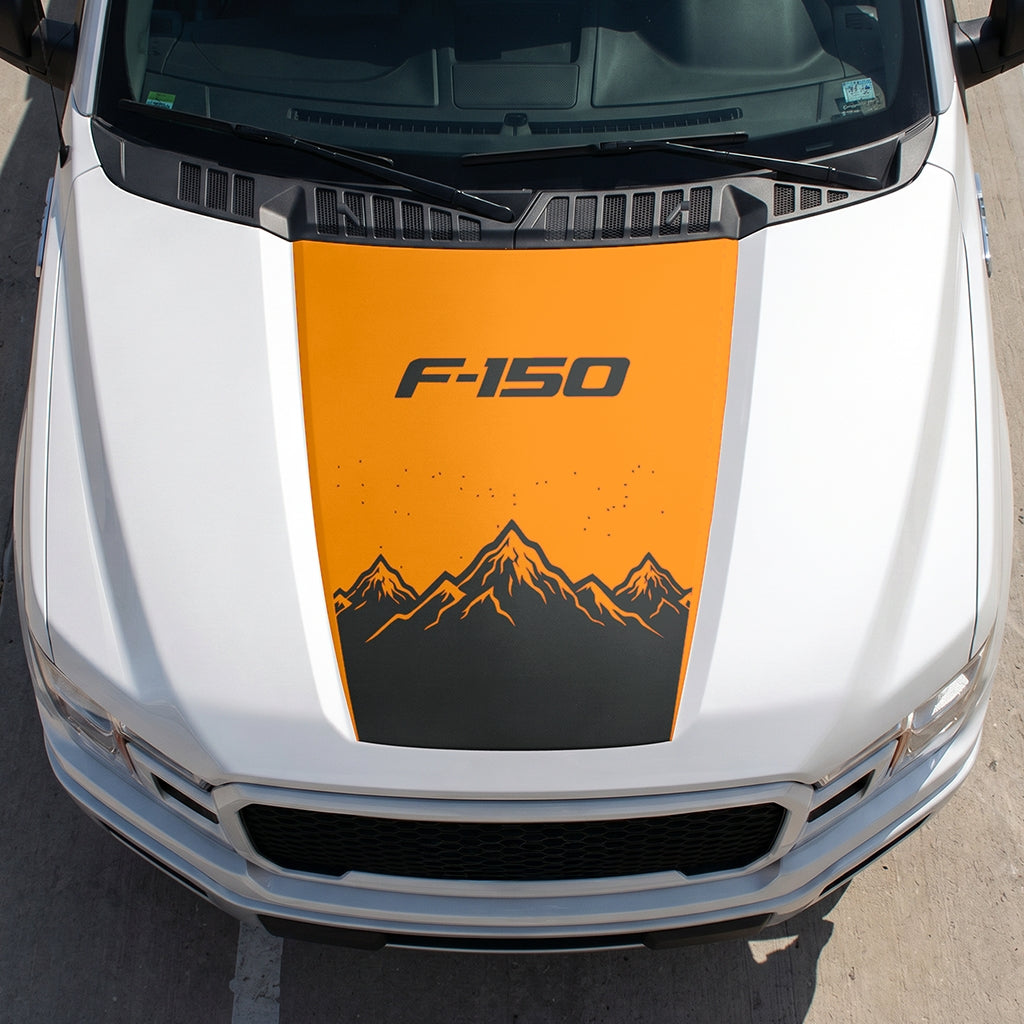 Hood Panel Decal/Sticker - Deep Mountain Graphic Decal Graphic Kit - For Ford F-150 2015-2020 - Premium Vinyl
