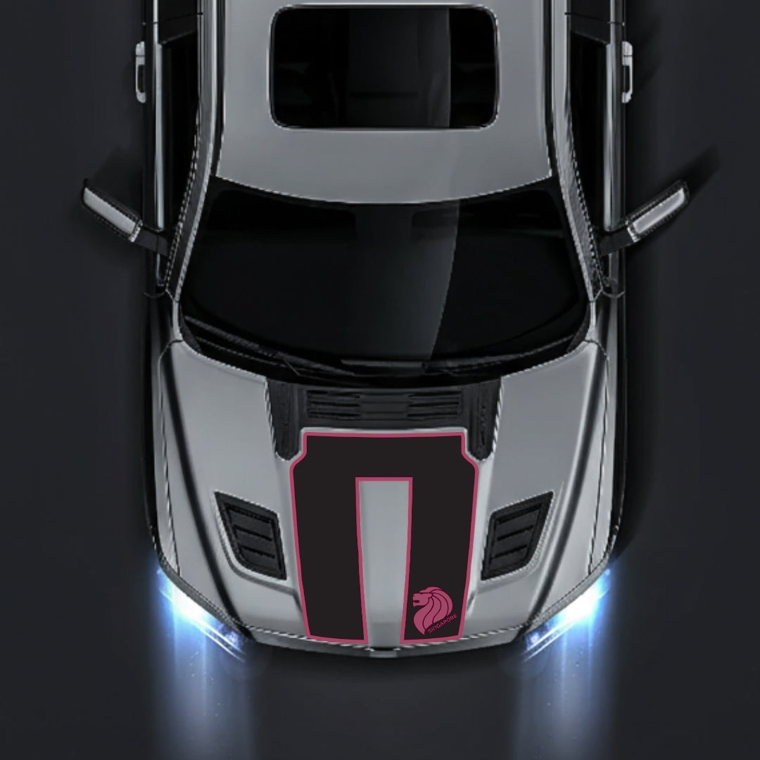 Performance Hood Panel Decal/Sticker - Singapore - Border Graphic Kit - For Dodge RAM 1500 2019-2025 - Premium Vinyl