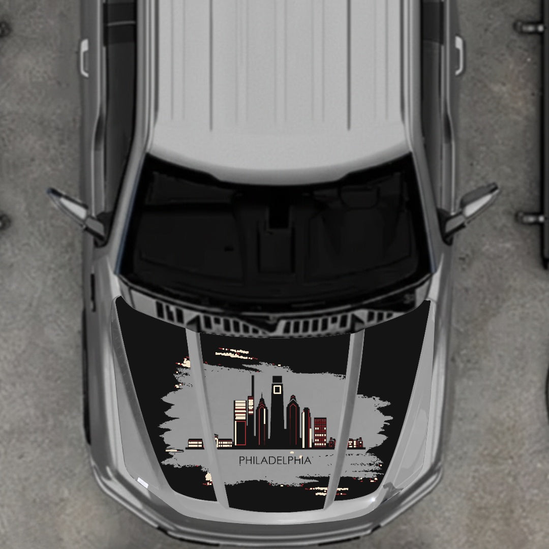 Hood Panel Decal/Sticker - Philadelphia - Cut Graphic Kit - For Ford F-150 2020-2026 - Premium Vinyl