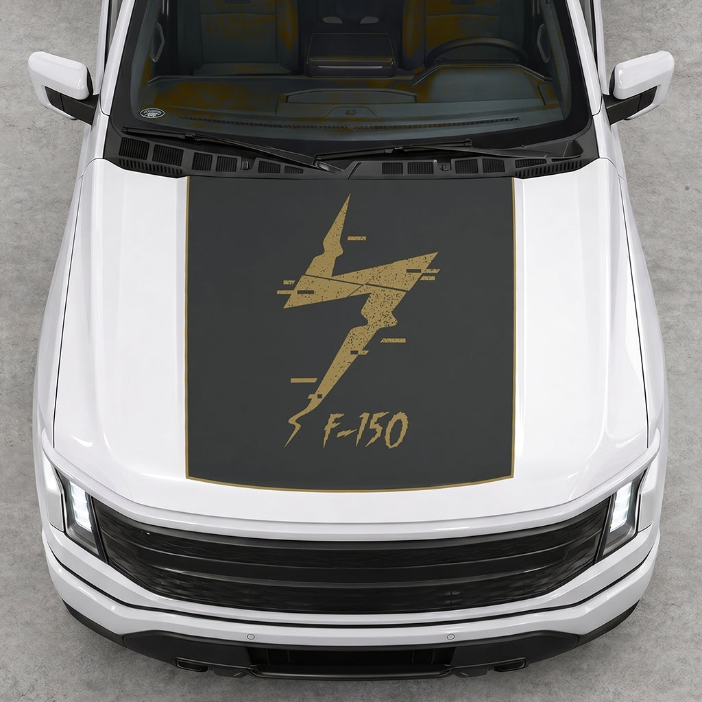 Hood Panel Decal/Sticker - Solid Electric F150 Graphic Decal Graphic Kit - For FORD F-150 2015-2020 - Premium Vinyl