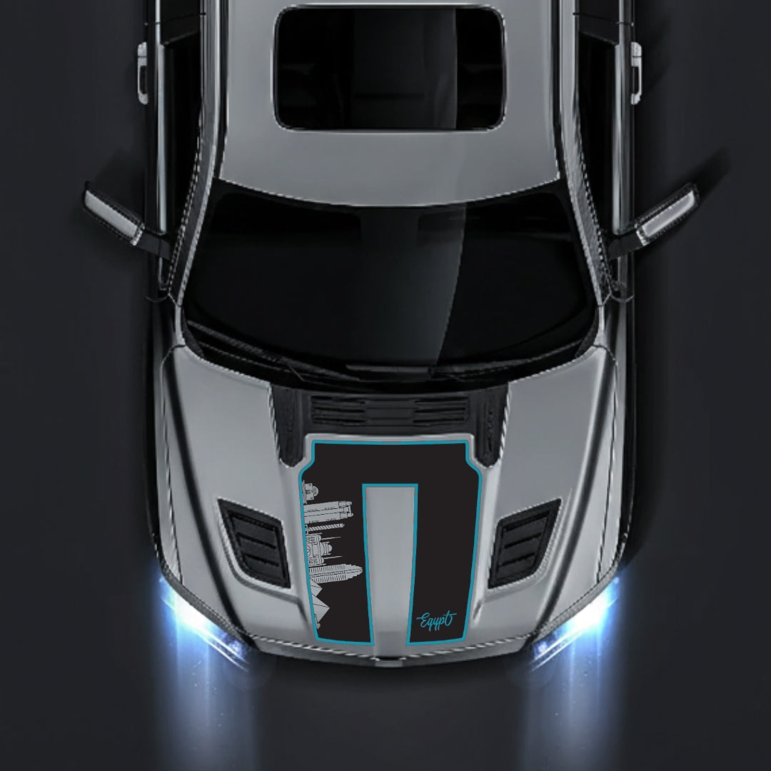 Hood Panel Decal/Sticker - Egypt Skyline - Cut - Border Graphic Kit - For Dodge RAM 1500 2019-2025 - Premium Vinyl