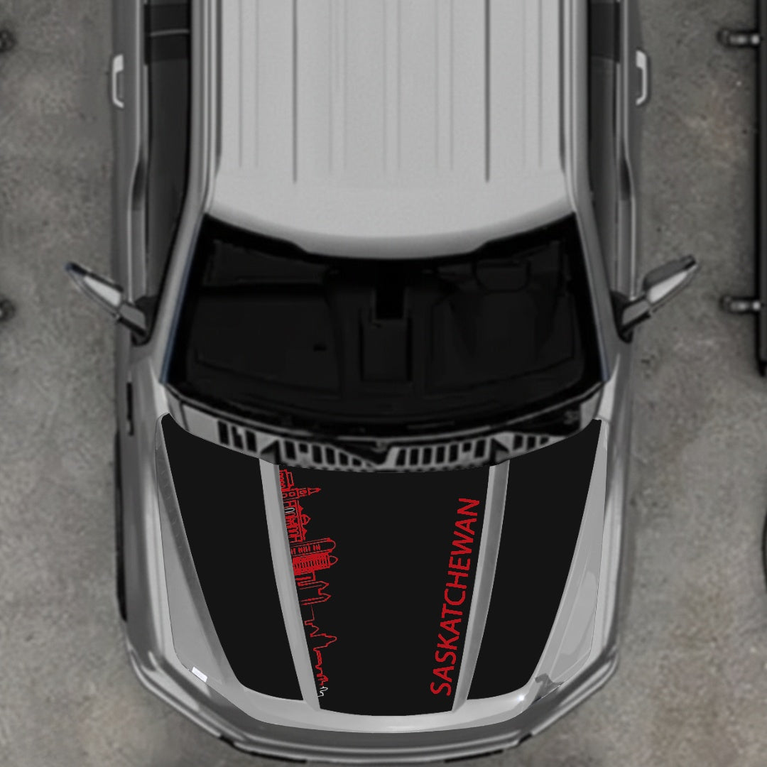 Hood Panel Decal/Sticker - Saskatchewan Skyline Graphic Kit - For Ford F-150 2020-2026 - Premium Vinyl