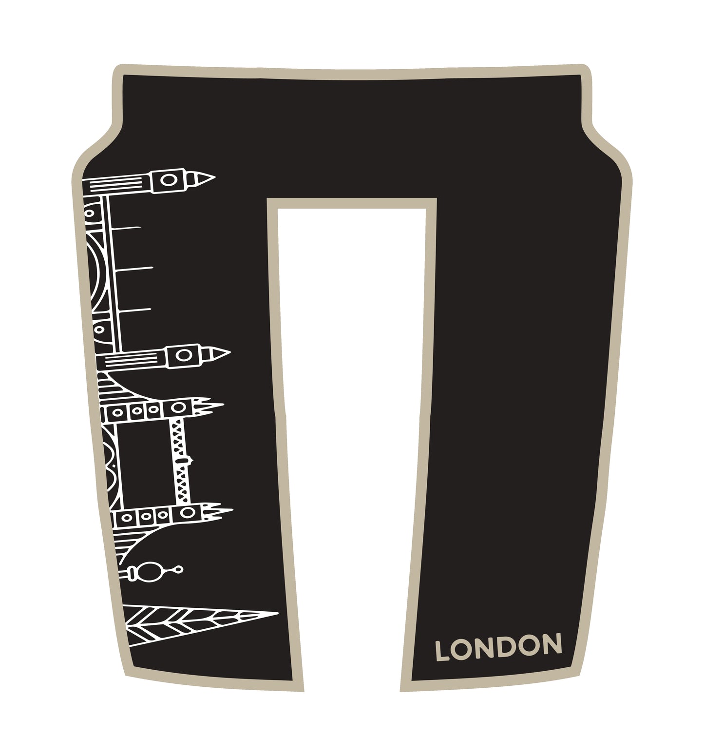 Performance Hood Panel Decal/Sticker - London Skyline - Cut - Border Graphic Kit - For Dodge RAM 1500 2019-2025 - Premium Vinyl