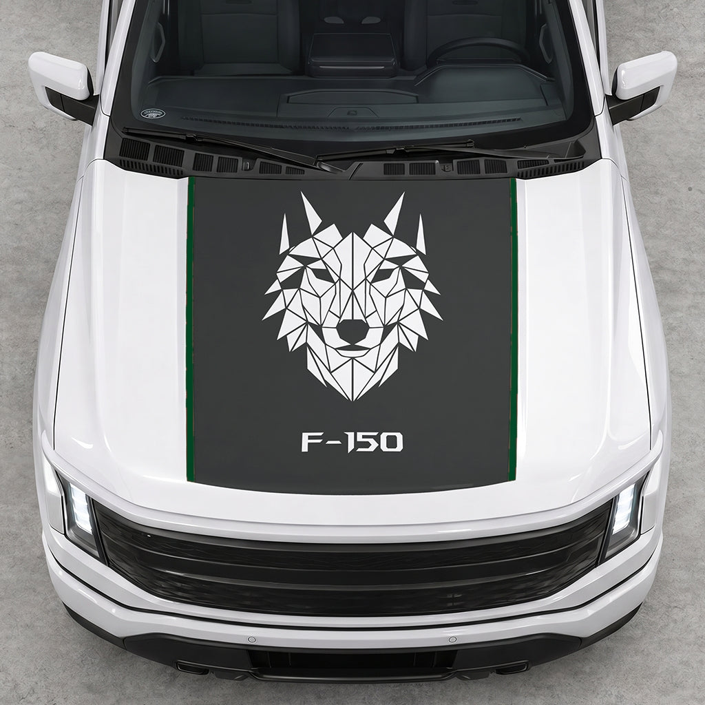 Hood Panel Decal/Sticker - Wolf Head Graphic Decal Graphic Kit - For Ford F-150 2015-2020 - Premium Vinyl