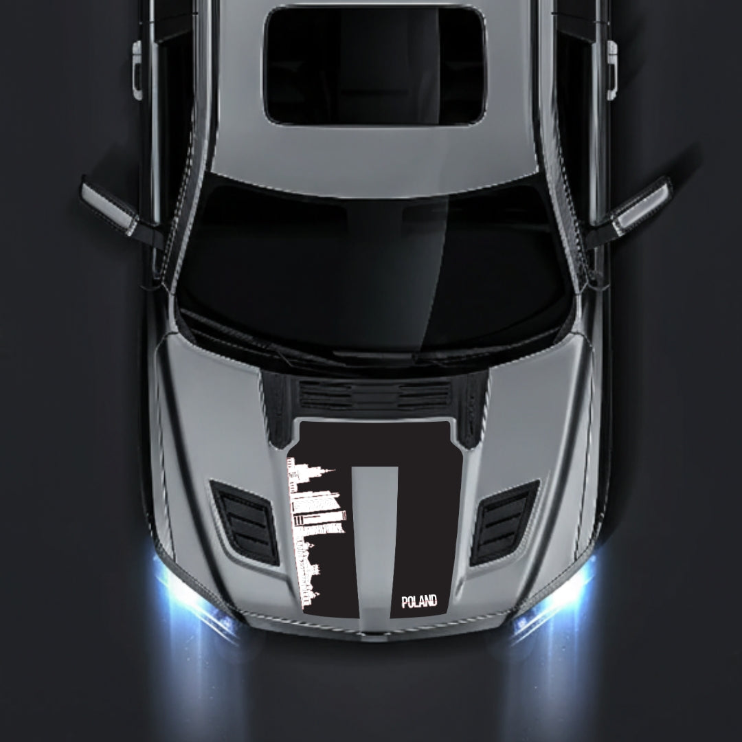 Hood Panel Decal/Sticker - Poland Skyline Graphic Kit - For Dodge RAM 1500 2019-2025 - Premium Vinyl
