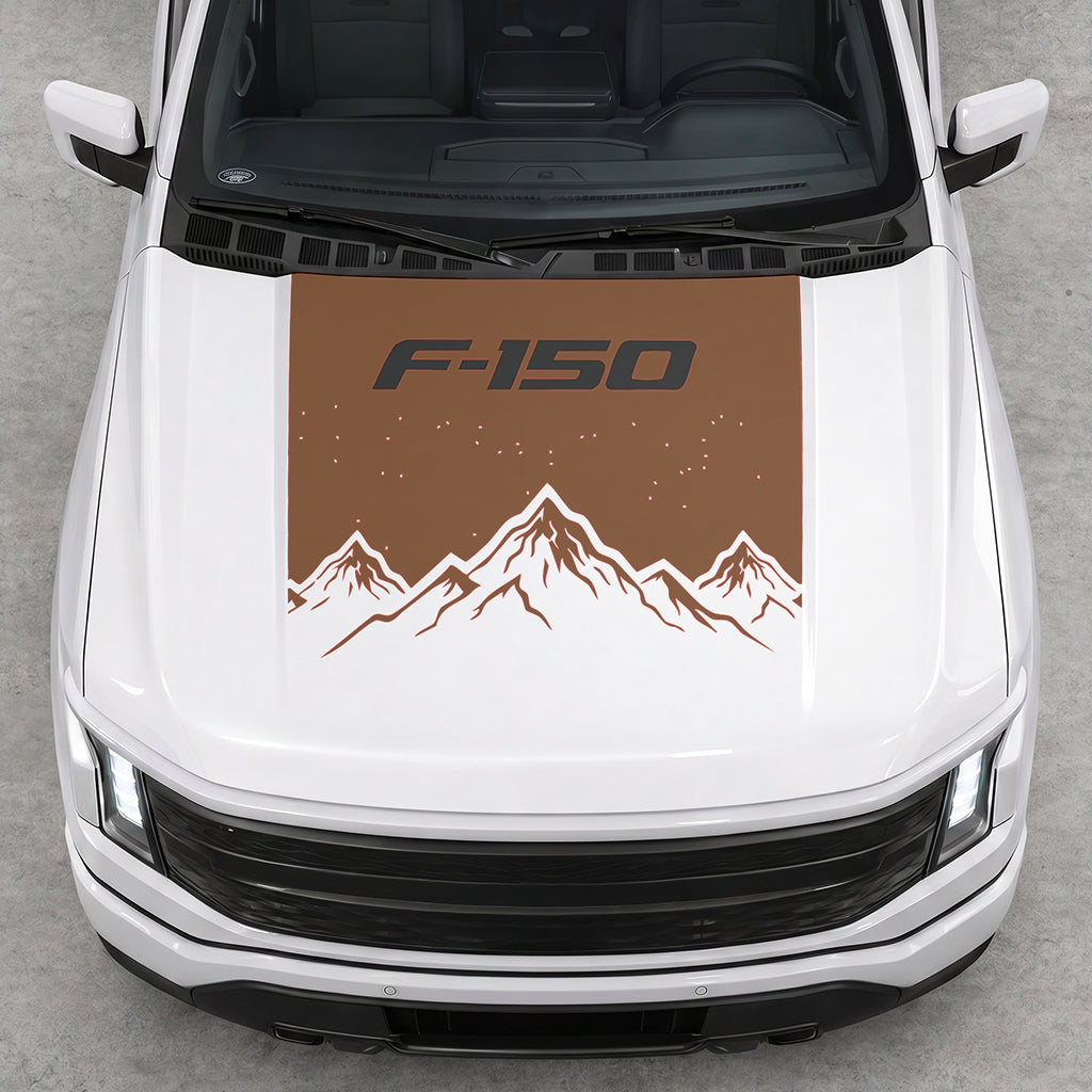 Hood Panel Decal/Sticker - Deep Mountain Graphic Decal Graphic Kit - For Ford F-150 2015-2020 - Premium Vinyl