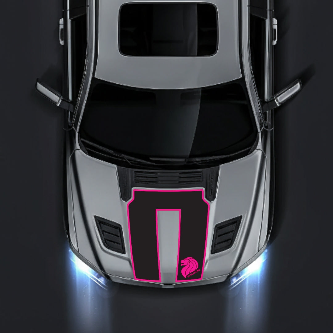 Hood Panel Decal/Sticker - Singapore - Border Graphic Kit - For Dodge RAM 1500 2019-2025 - Premium Vinyl