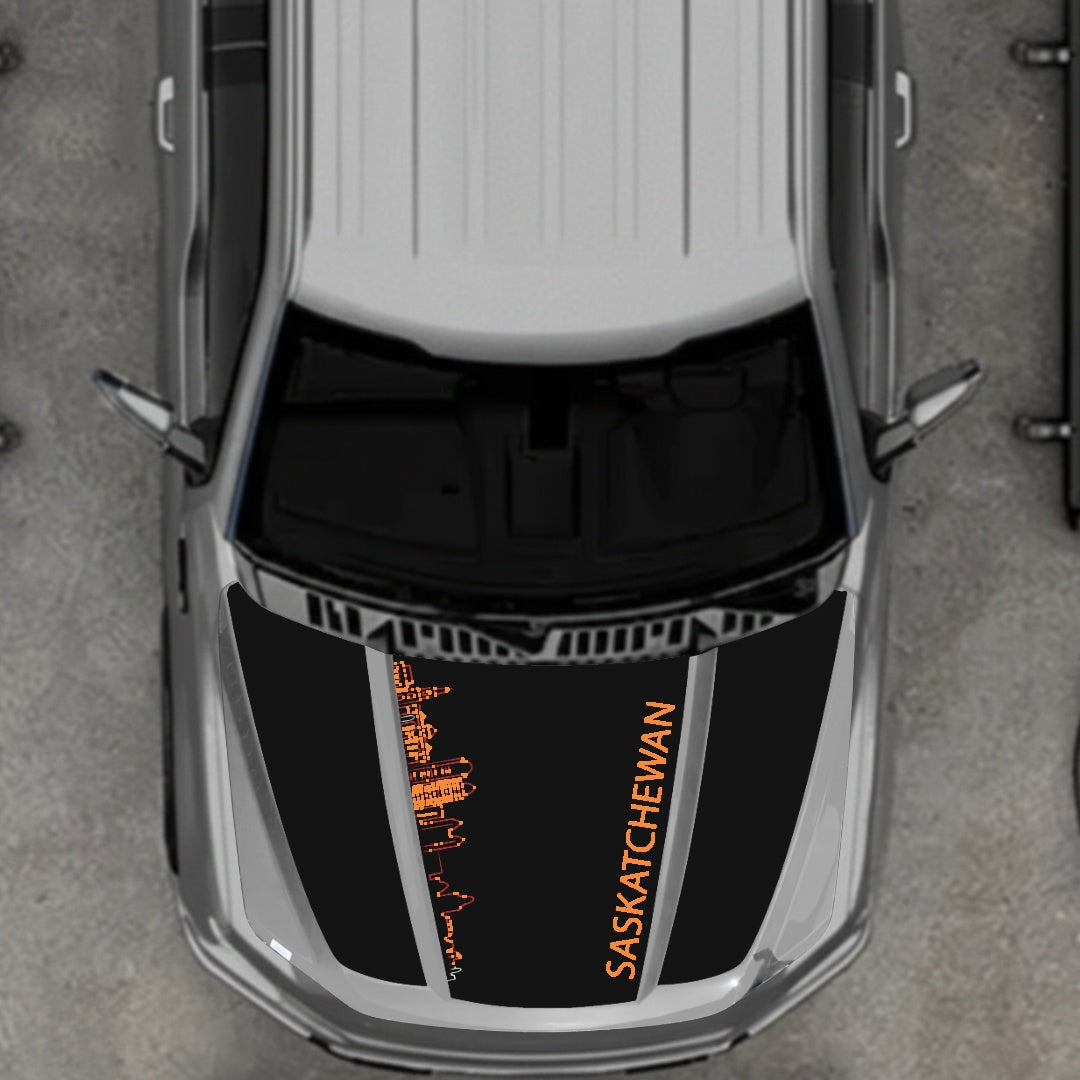 Hood Panel Decal/Sticker - Saskatchewan Skyline Graphic Kit - For Ford F-150 2020-2026 - Premium Vinyl
