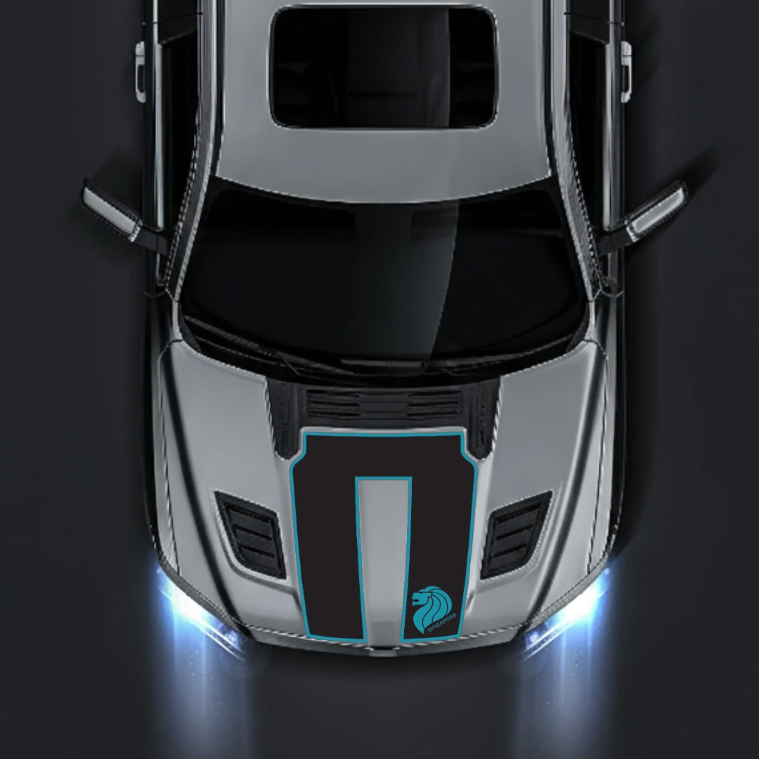 Hood Panel Decal/Sticker - Singapore - Border Graphic Kit - For Dodge RAM 1500 2019-2025 - Premium Vinyl